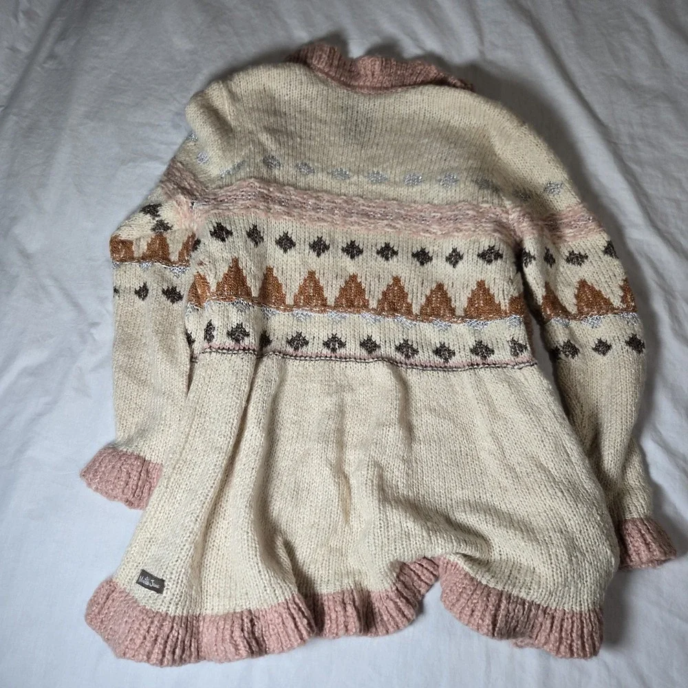 Matilda Jane Open Cardigan‎ Just Imagine Jacie Ruffled Wool Blend Sz Small NWT